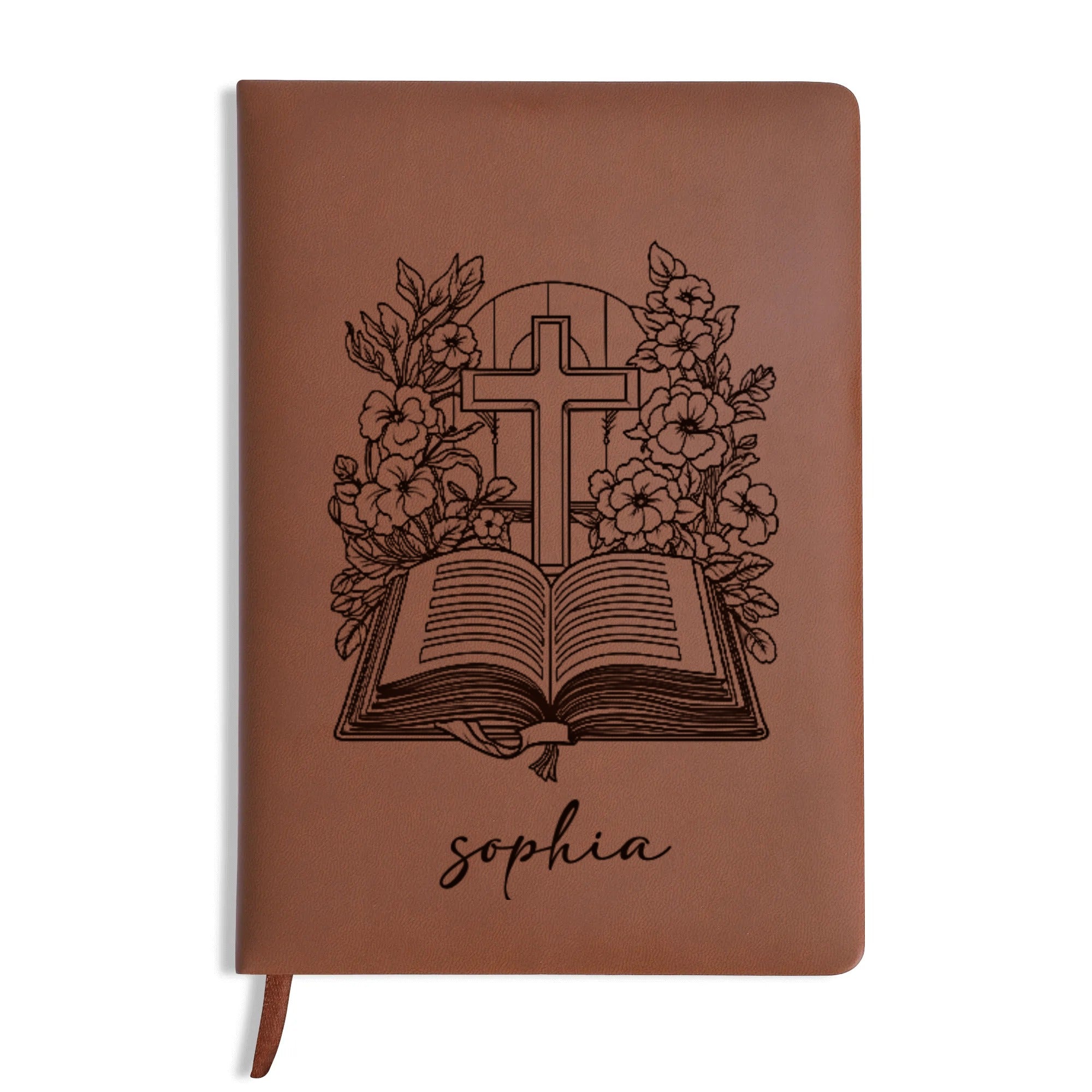 Personalized Christian Journal with Cross and Bible Design, Custom Faith Notebook for Prayer, Religious Gift for Women and Men, Spiritual Diary. NBLAF66